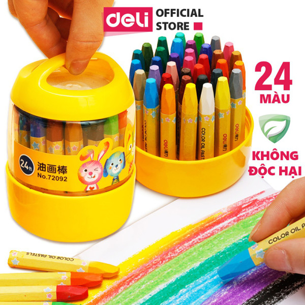 Bút sáp 24 màu (cốc) 72092 (Deli)